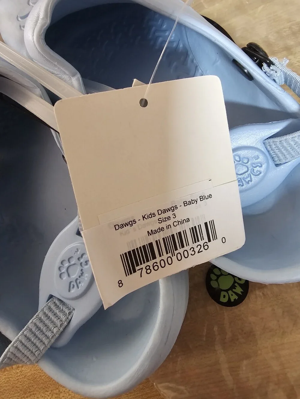 DAWGS Clogs Kids Size 3 Light Blue Slip On Sandals Shoes Footwear New In Bag
